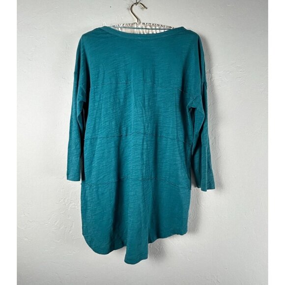 Soft Surroundings Womens Boat Neck 3/4 Sleeve Tunic Top Small Green/Grayish - Picture 2 of 7
